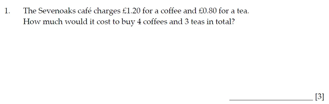 Question 1 - Sevenoaks School Year 7 Entrance Exam 2023