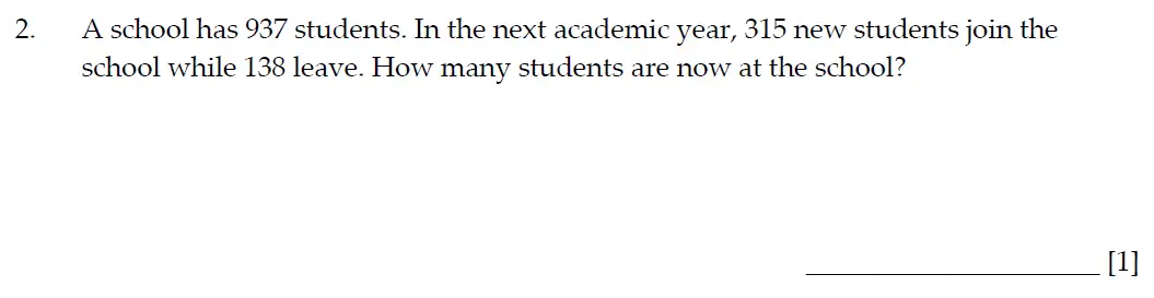 Question 2 - Sevenoaks School Year 7 Entrance Exam 2023