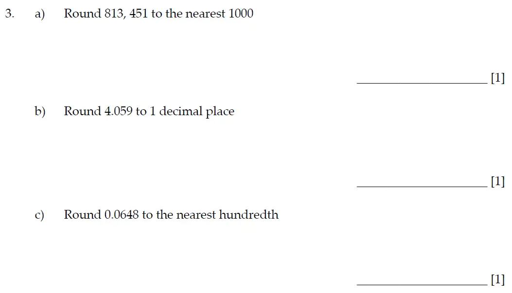 Question 3(a,b,c) - Sevenoaks School Year 7 Entrance Exam 2023