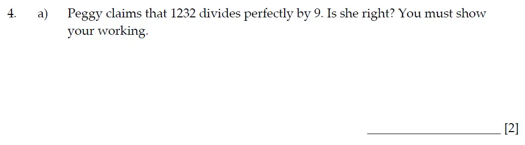 Question 4(a) - Sevenoaks School Year 7 Entrance Exam 2023