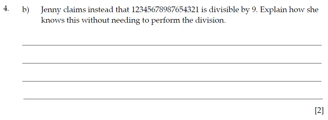 Question 4(b) - Sevenoaks School Year 7 Entrance Exam 2023