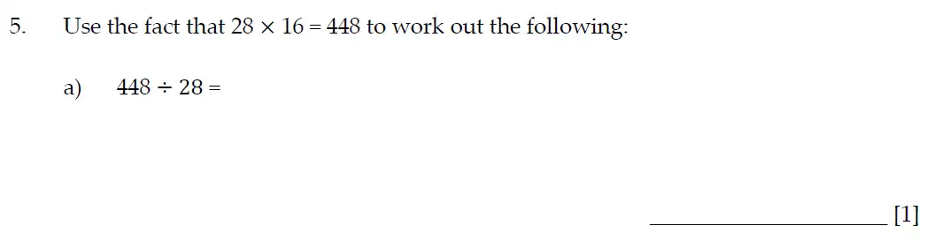 Question 5(a) - Sevenoaks School Year 7 Entrance Exam 2023