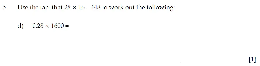 Question 5(d) - Sevenoaks School Year 7 Entrance Exam 2023