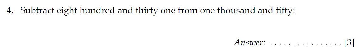 Question 4 - Sevenoaks School Year 7 2024 Sample Paper