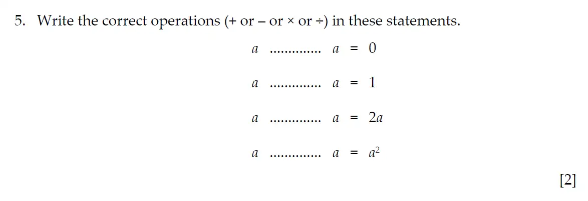Question 5(a,b,c,d) - Sevenoaks School Year 7 2024 Sample Paper