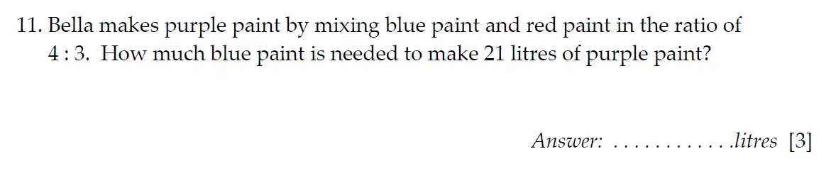 Question 11 - Sevenoaks School Year 7 2024 Sample Paper