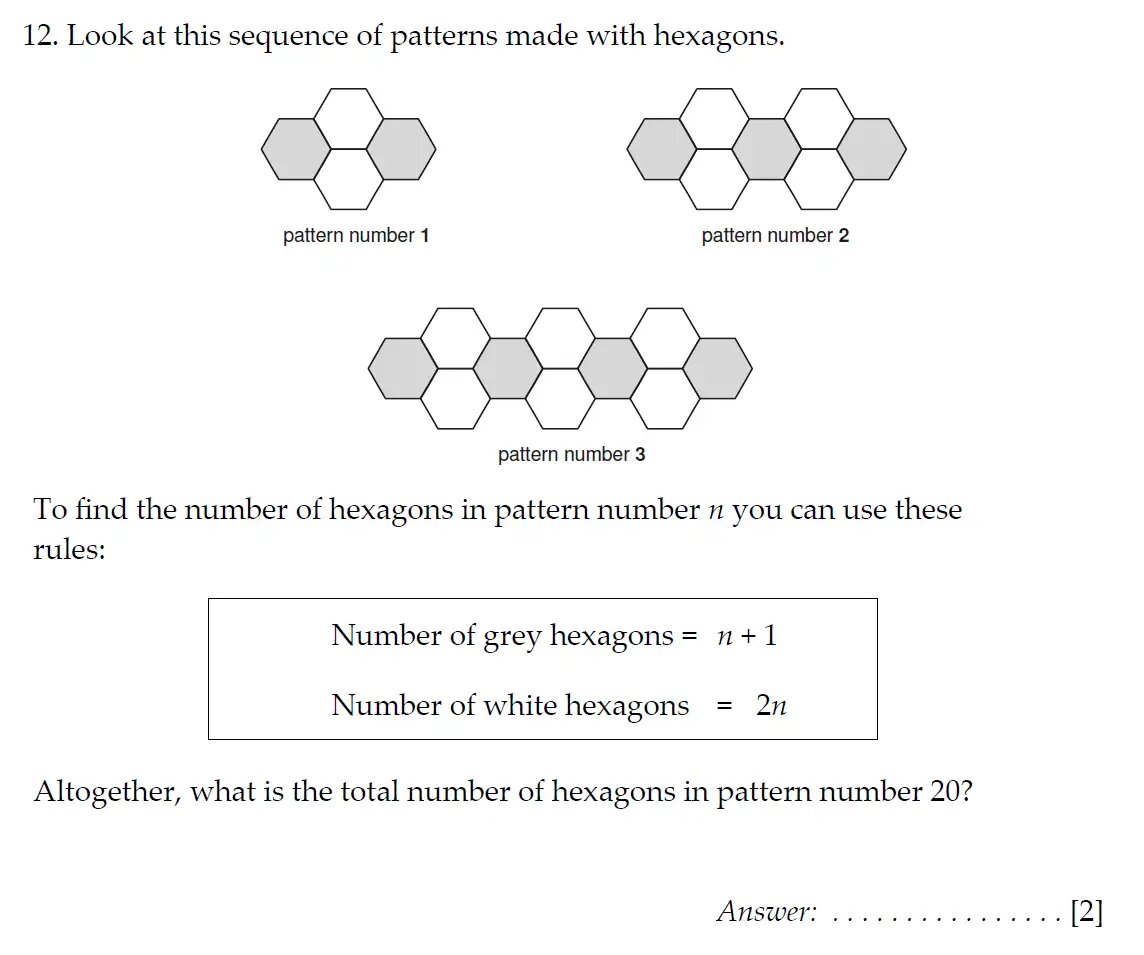 Question 12 - Sevenoaks School Year 7 2024 Sample Paper