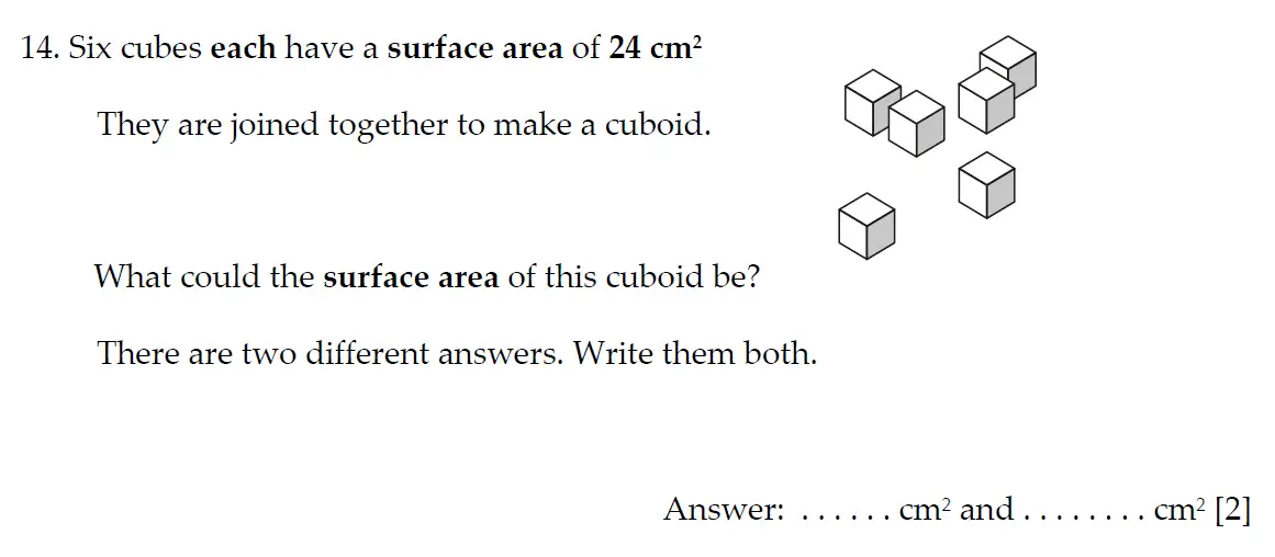 Question 14 - Sevenoaks School Year 7 2024 Sample Paper