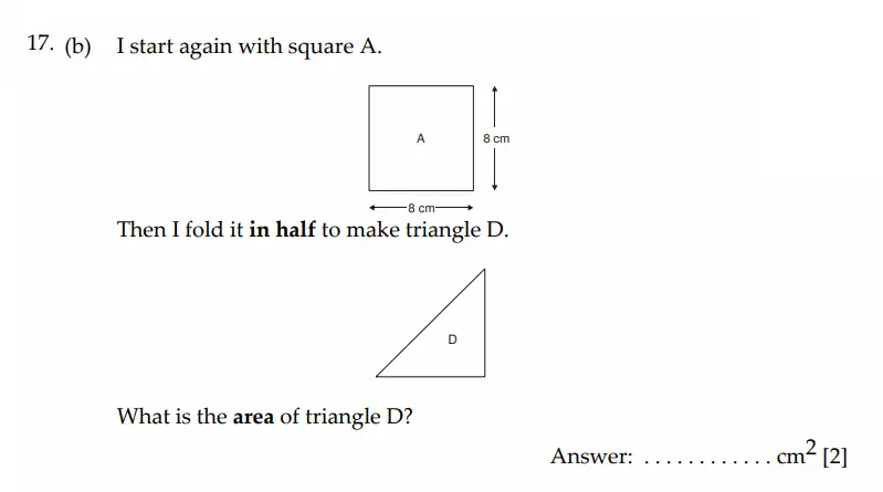 Question 17(b) - Sevenoaks School - Year 7 Sample Paper - 2026