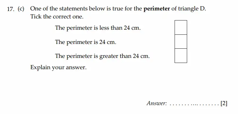 Question 17(c) - Sevenoaks School - Year 7 Sample Paper - 2026