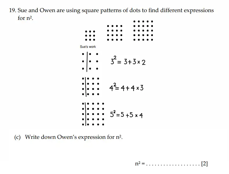 Question 19(c) - Sevenoaks School - Year 7 Sample Paper - 2026