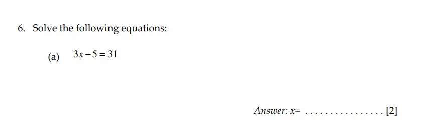 Question 6(a) - Sevenoaks School - Year 7 Sample Paper - 2026