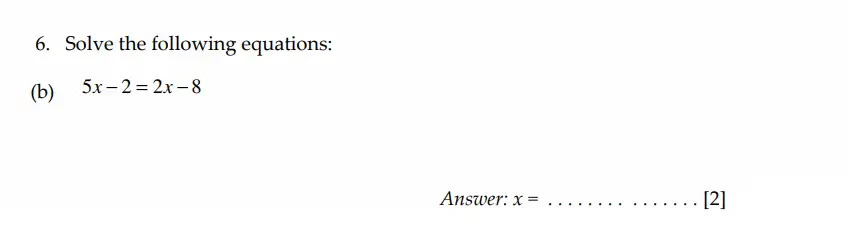 Question 6(b) - Sevenoaks School - Year 7 Sample Paper - 2026