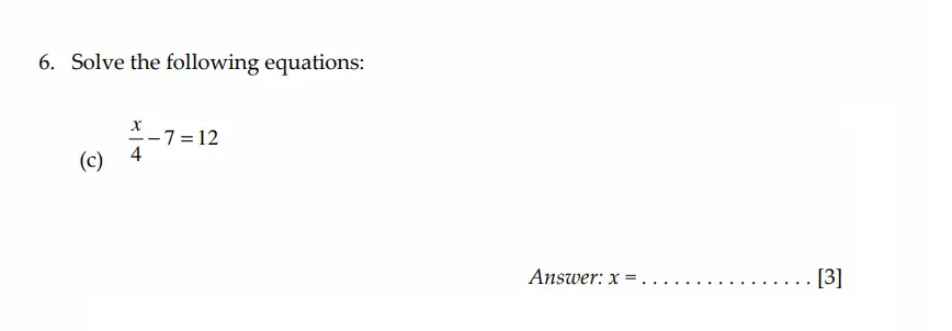 Question 6(c) - Sevenoaks School - Year 7 Sample Paper - 2026