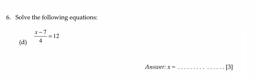 Question 6(d) - Sevenoaks School - Year 7 Sample Paper - 2026