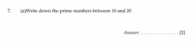 Question 7(a) - Sevenoaks School - Year 7 Sample Paper - 2026