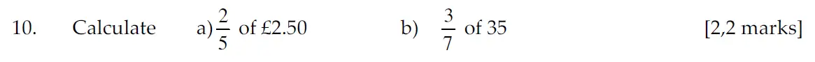 Question 10(10(a),10(b)) - Sevenoaks School Year 7 2011 Sample Paper