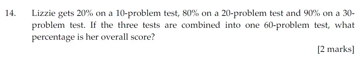 Question 14 - Sevenoaks School Year 7 2011 Sample Paper