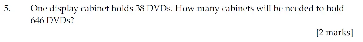 Question 5 - Sevenoaks School Year 7 2011 Sample Paper