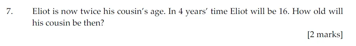 Question 7 - Sevenoaks School Year 7 2011 Sample Paper