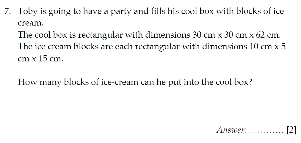 Question 7 - Sevenoaks School Year 7 2012 Sample Paper