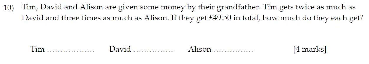Question 10 - Sevenoaks School Year 7 2013 Sample Paper