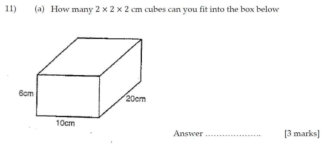 Question 11(a) - Sevenoaks School Year 7 2013 Sample Paper