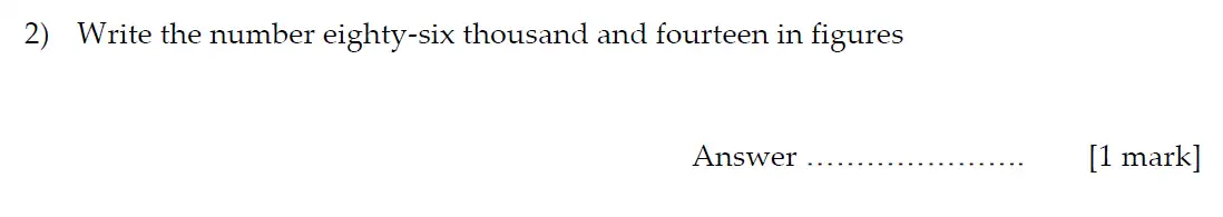 Question 2 - Sevenoaks School Year 7 2013 Sample Paper