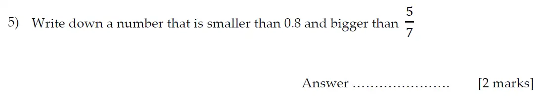 Question 5 - Sevenoaks School Year 7 2013 Sample Paper