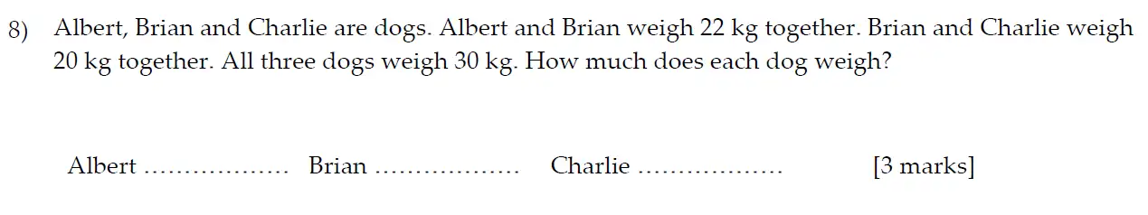 Question 8 - Sevenoaks School Year 7 2013 Sample Paper