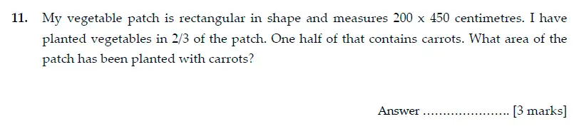 Question 11 - Sevenoaks School Year 7 Sample Paper 2014