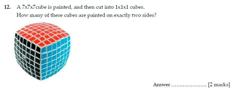 Question 12 - Sevenoaks School Year 7 Sample Paper 2014