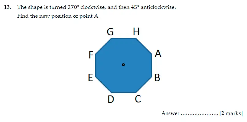 Question 13 - Sevenoaks School Year 7 Sample Paper 2014
