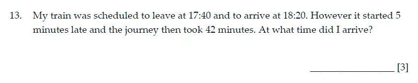 Question 13 - Sevenoaks School Year 7 Sample Paper 2015