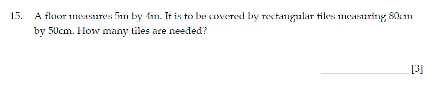 Question 15 - Sevenoaks School Year 7 Sample Paper 2015