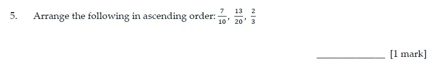 Question 5 - Sevenoaks School Year 7 Sample Paper 2016