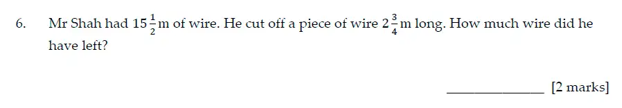 Question 6 - Sevenoaks School Year 7 Sample Paper 2016