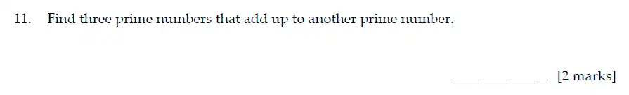 Question 11 - Sevenoaks School Year 7 Sample Paper 2016