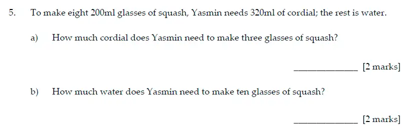 Question 5(a,b) - Sevenoaks School - Year 7 Maths Sample Paper - 2017