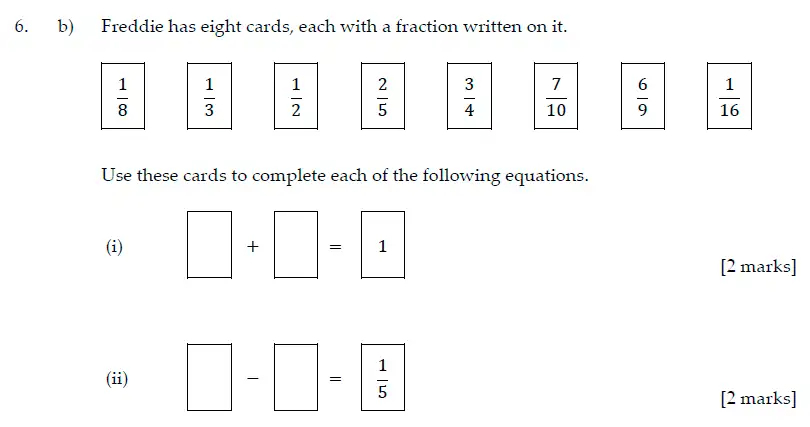 Question 6(b)(6(b)(i),6(b)(ii)) - Sevenoaks School - Year 7 Maths Sample Paper - 2017