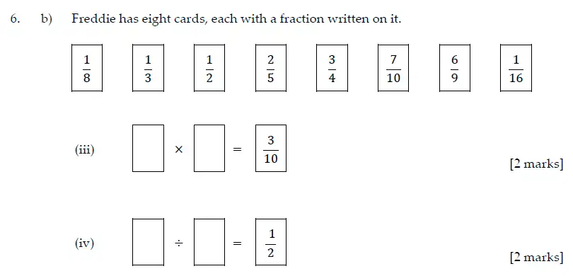 Question 6(b)(6(b)(iii),6(b)(iv)) - Sevenoaks School - Year 7 Maths Sample Paper - 2017
