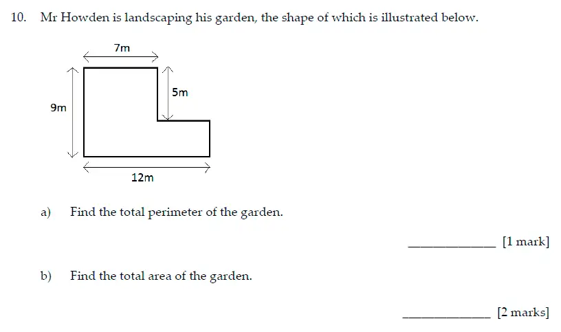 Question 10(10(a),10(b)) - Sevenoaks School - Year 7 Maths Sample Paper - 2017