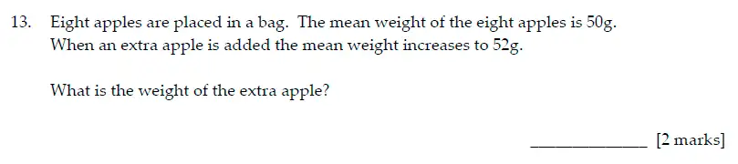 Question 13 - Sevenoaks School - Year 7 Maths Sample Paper - 2017