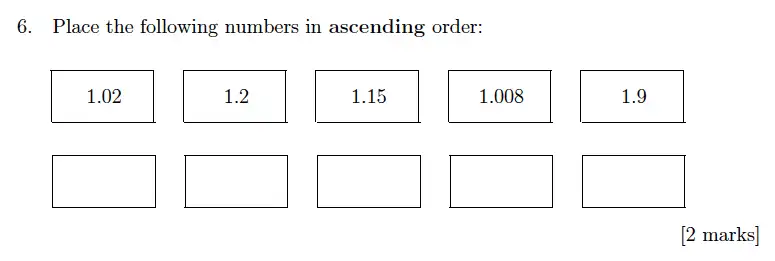 Question 6 - Sevenoaks School Year 7 Sample Paper 2018