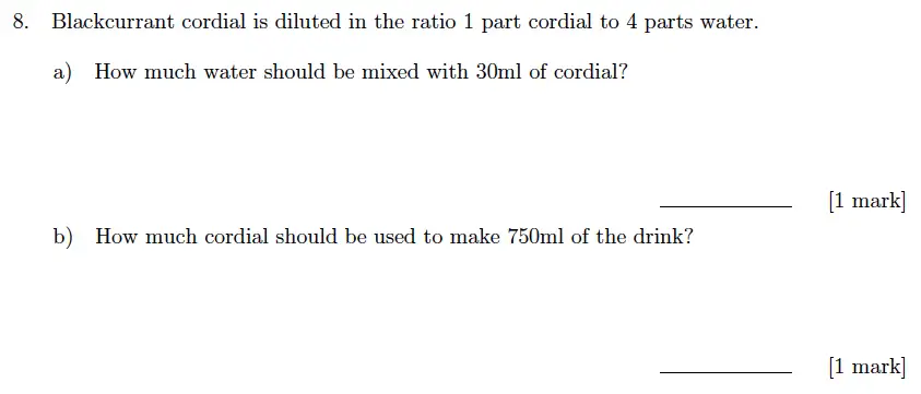 Question 8(a,b) - Sevenoaks School Year 7 Sample Paper 2018