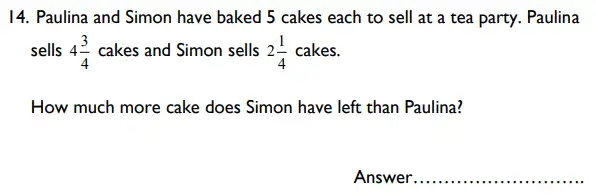Question 14 - St Albans High School for Girls – Specimen 11 Plus Maths Paper – 2017