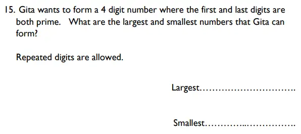 Question 15 - St Albans High School for Girls – Specimen 11 Plus Maths Paper – 2017