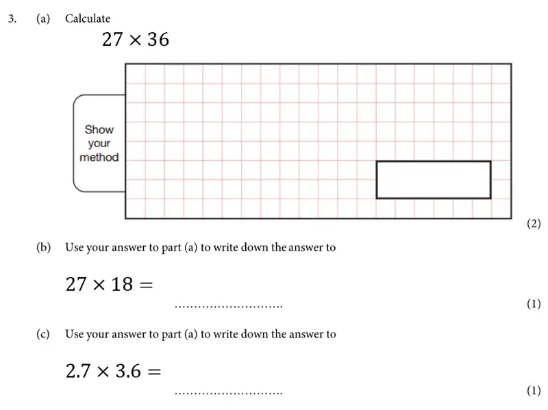 Question 3(a,b,c) - St Albans School – 11 Plus Maths Entrance Exam Paper 2019
