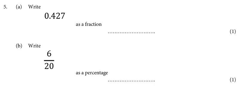 Question 5(a,b) - St Albans School – 11 Plus Maths Entrance Exam Paper 2019