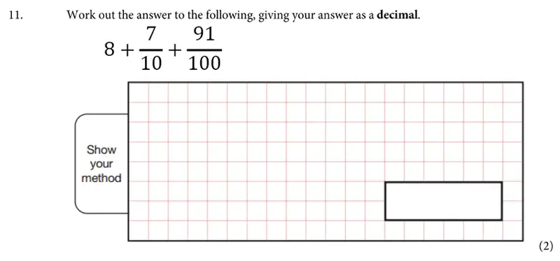 Question 11 - St Albans School – 11 Plus Maths Entrance Exam Paper 2019